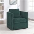 Pemberly Row Contemporary Peacock Green Fabric Swivel Barrel Chair
