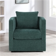 Pemberly Row Contemporary Peacock Green Fabric Swivel Barrel Chair