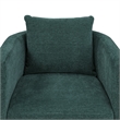 Pemberly Row Contemporary Peacock Green Fabric Swivel Barrel Chair