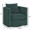 Pemberly Row Contemporary Peacock Green Fabric Swivel Barrel Chair