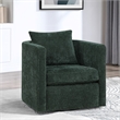 Pemberly Row Contemporary Green Upholstered Fabric Swivel Barrel Chair