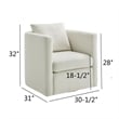 Pemberly Row Contemporary Ivory Performance Fabric Swivel Barrel Chair