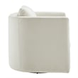 Pemberly Row Contemporary Ivory Performance Fabric Swivel Barrel Chair