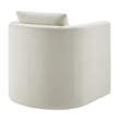 Pemberly Row Contemporary Ivory Performance Fabric Swivel Barrel Chair
