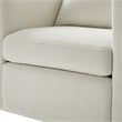 Pemberly Row Contemporary Ivory Performance Fabric Swivel Barrel Chair