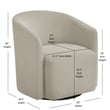 Pemberly Row Contemporary Sea Oat Beige Fabric Swivel Barrel Chair