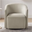 Pemberly Row Contemporary Sea Oat Beige Fabric Swivel Barrel Chair