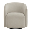 Pemberly Row Contemporary Sea Oat Beige Fabric Swivel Barrel Chair