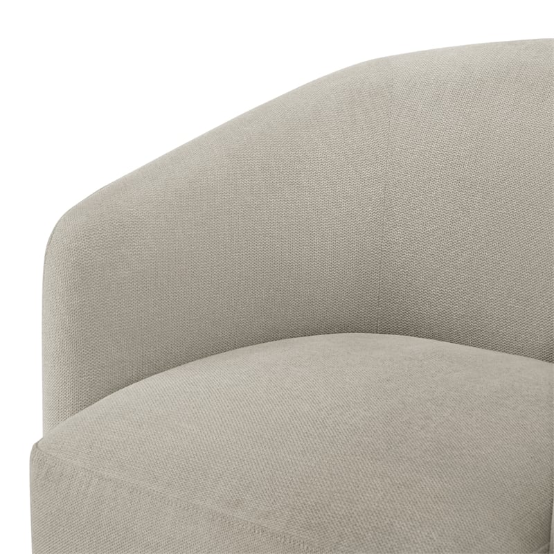 Pemberly Row Contemporary Sea Oat Beige Fabric Swivel Barrel Chair