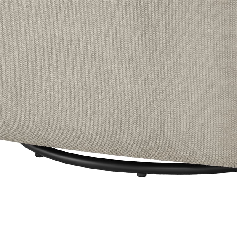 Pemberly Row Contemporary Sea Oat Beige Fabric Swivel Barrel Chair