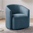 Pemberly Row Contemporary Blue Fabric Swivel Barrel Accent Chair