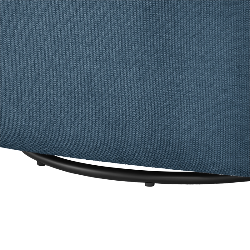 Pemberly Row Contemporary Blue Fabric Swivel Barrel Accent Chair