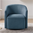 Pemberly Row Contemporary Blue Fabric Swivel Barrel Accent Chair