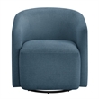 Pemberly Row Contemporary Blue Fabric Swivel Barrel Accent Chair