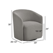 Pemberly Row Contemporary Gray Fabric Swivel Barrel Accent Chair