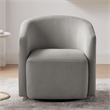 Pemberly Row Contemporary Gray Fabric Swivel Barrel Accent Chair