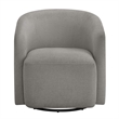 Pemberly Row Contemporary Gray Fabric Swivel Barrel Accent Chair