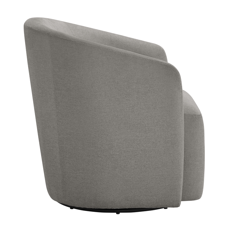 Pemberly Row Contemporary Gray Fabric Swivel Barrel Accent Chair