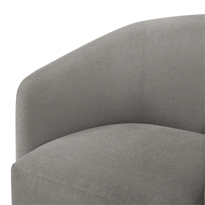 Pemberly Row Contemporary Gray Fabric Swivel Barrel Accent Chair