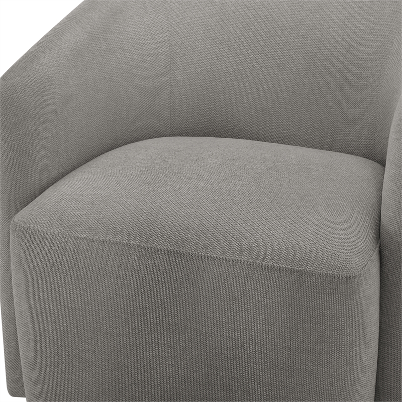 Pemberly Row Contemporary Gray Fabric Swivel Barrel Accent Chair
