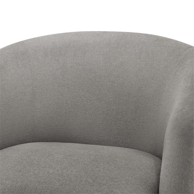 Pemberly Row Contemporary Gray Fabric Swivel Barrel Accent Chair