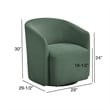 Pemberly Row Contemporary Green Fabric Swivel Barrel Accent Chair
