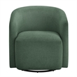 Pemberly Row Contemporary Green Fabric Swivel Barrel Accent Chair