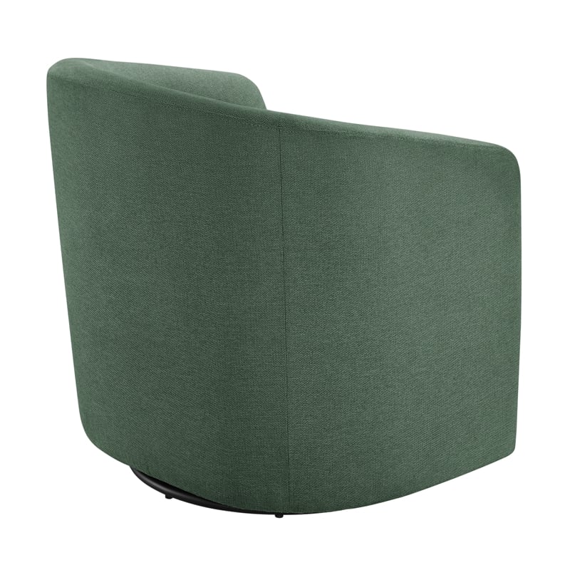 Pemberly Row Contemporary Green Fabric Swivel Barrel Accent Chair