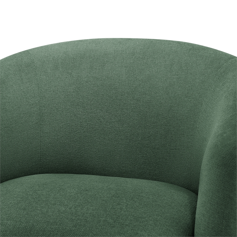Pemberly Row Contemporary Green Fabric Swivel Barrel Accent Chair