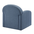 Pemberly Row Blue Polyester Fabric Swivel Barrel Accent Chair