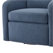 Pemberly Row Blue Polyester Fabric Swivel Barrel Accent Chair