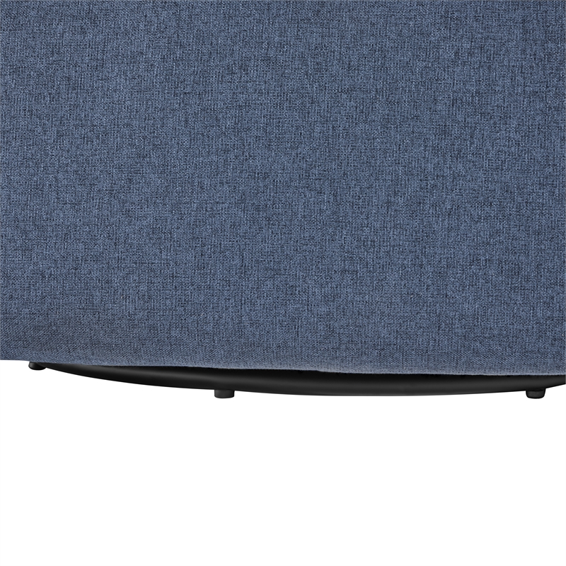 Pemberly Row Blue Polyester Fabric Swivel Barrel Accent Chair