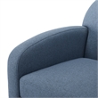 Pemberly Row Blue Polyester Fabric Swivel Barrel Accent Chair
