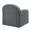 Pemberly Row Gray Polyester Fabric Swivel Barrel Accent Chair