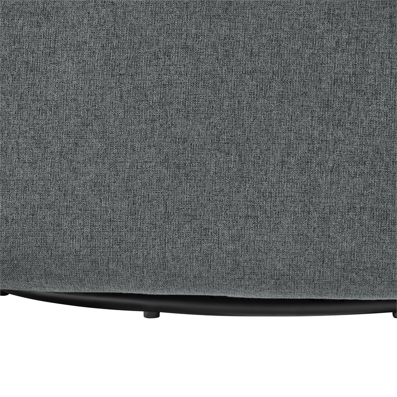 Pemberly Row Gray Polyester Fabric Swivel Barrel Accent Chair