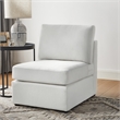 Pemberly Row Contemporary Ivory Performance Fabric Armless Chair