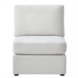Pemberly Row Contemporary Ivory Performance Fabric Armless Chair