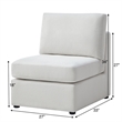 Pemberly Row Contemporary Ivory Performance Fabric Armless Chair