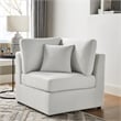 Pemberly Row Ivory Performance Fabric Corner Wedge Accent Chair