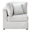 Pemberly Row Ivory Performance Fabric Corner Wedge Accent Chair