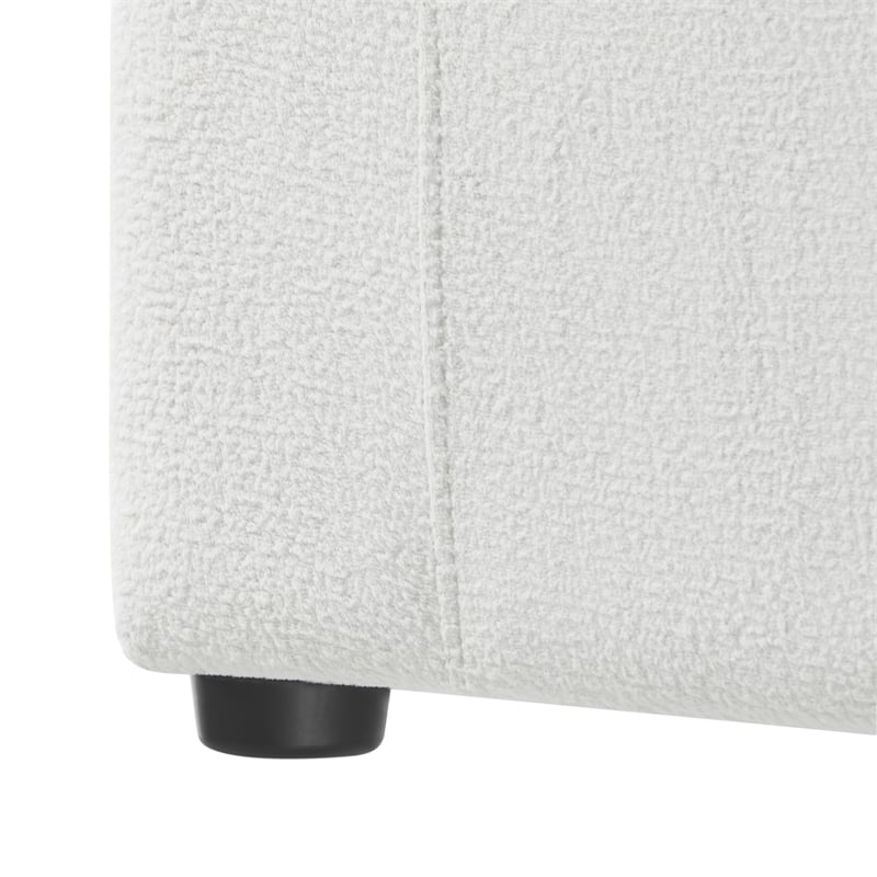 Pemberly Row Ivory Performance Fabric Corner Wedge Accent Chair