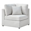 Pemberly Row Ivory Performance Fabric Corner Wedge Accent Chair