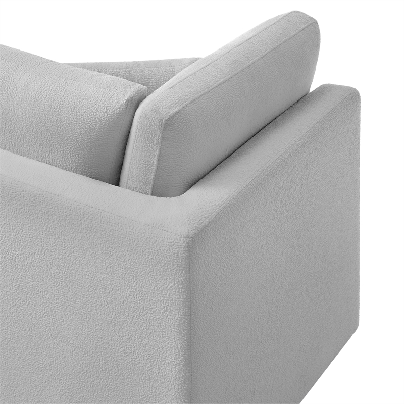 Pemberly Row Gray Performance Fabric Corner Wedge Accent Chair