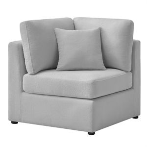 Pemberly Row Gray Performance Fabric Corner Wedge Accent Chair