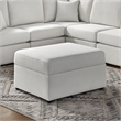 Pemberly Row Contemporary Ivory Performance Fabric Storage Ottoman