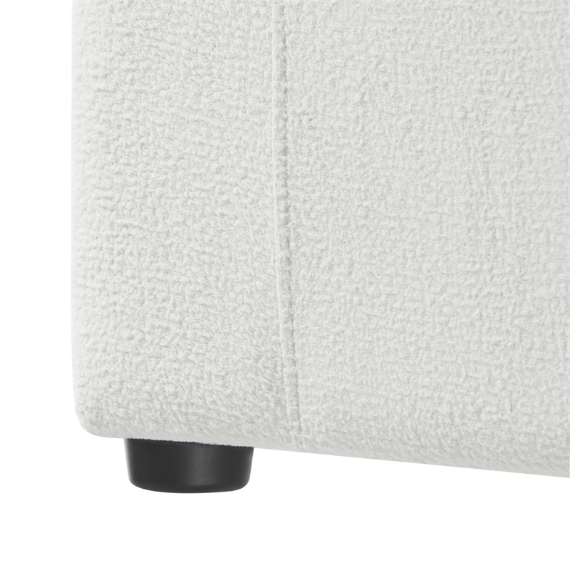 Pemberly Row Contemporary Ivory Performance Fabric Storage Ottoman