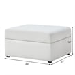 Pemberly Row Contemporary Ivory Performance Fabric Storage Ottoman