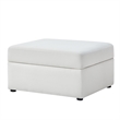Pemberly Row Contemporary Ivory Performance Fabric Storage Ottoman