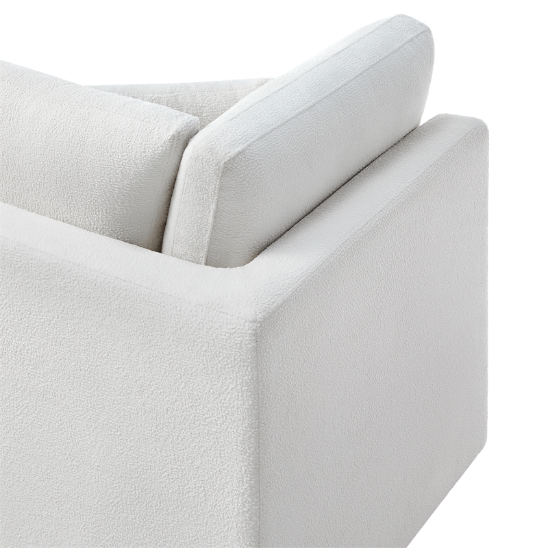 Pemberly Row Contemporary Ivory Performance Fabric 2-Piece Sofa