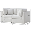 Pemberly Row Contemporary Ivory Performance Fabric 2-Piece Sofa